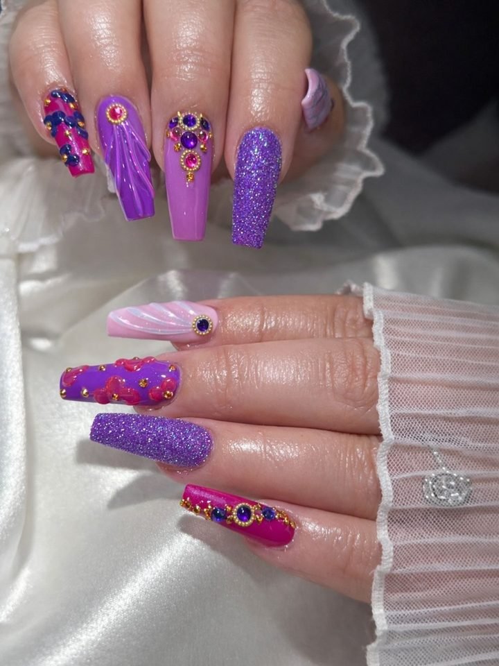 Purple crystal glitter set, Winchester VA